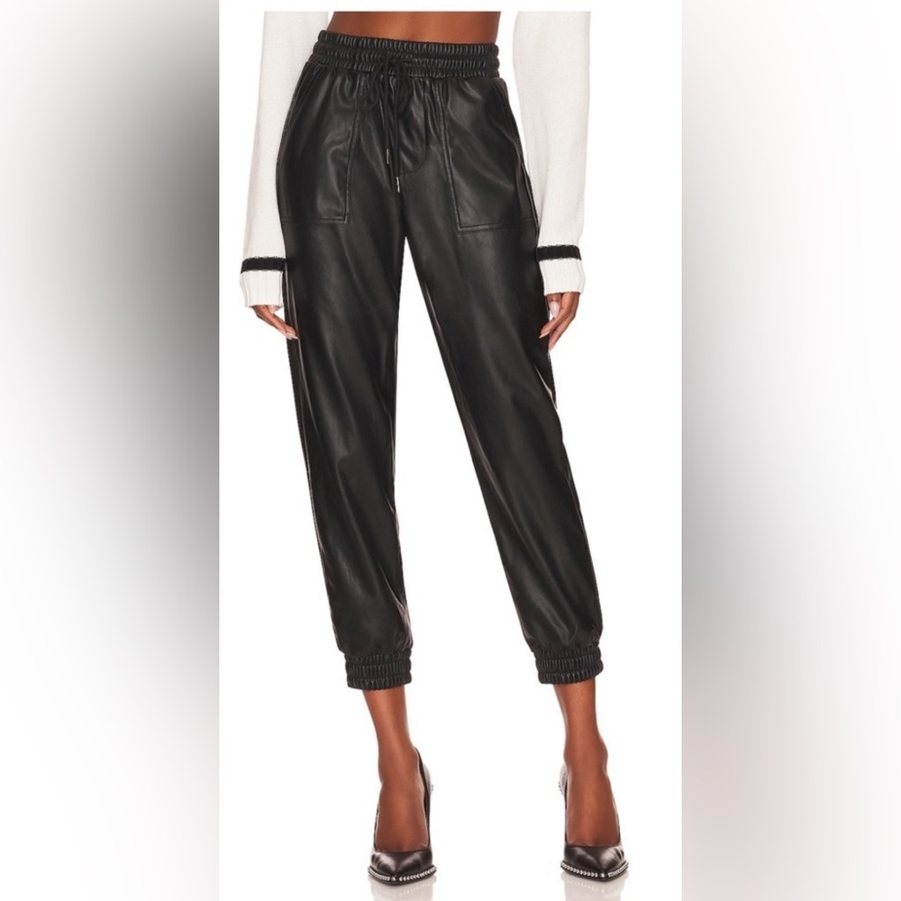 BCBG Faux leather joggers